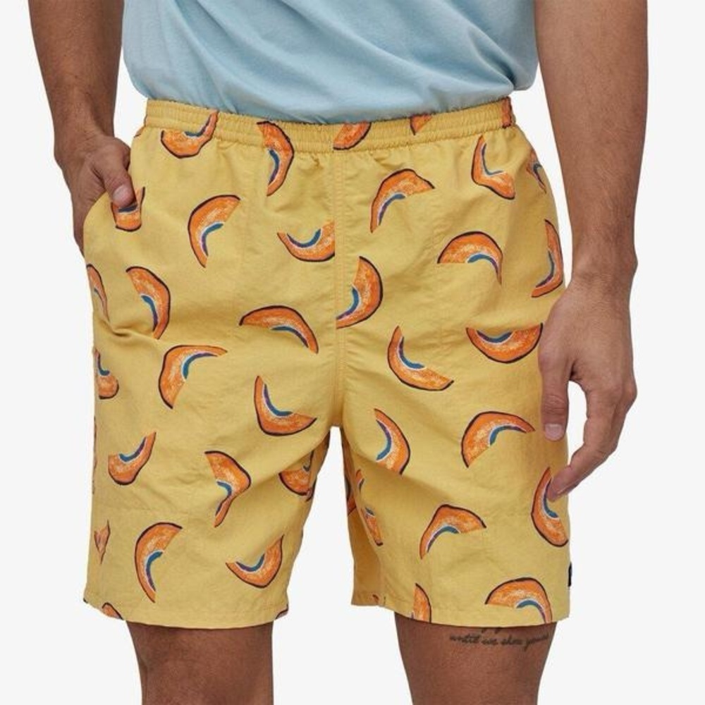 Patagonia Men's Baggies Longs 7” Shorts Melons Surfboard Yellow XL - Picture 10 of 11